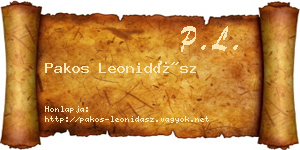 Pakos Leonidász névjegykártya